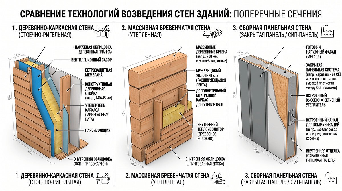 Сравнение технологий строительства каркасной, брусовой и щитовой бани